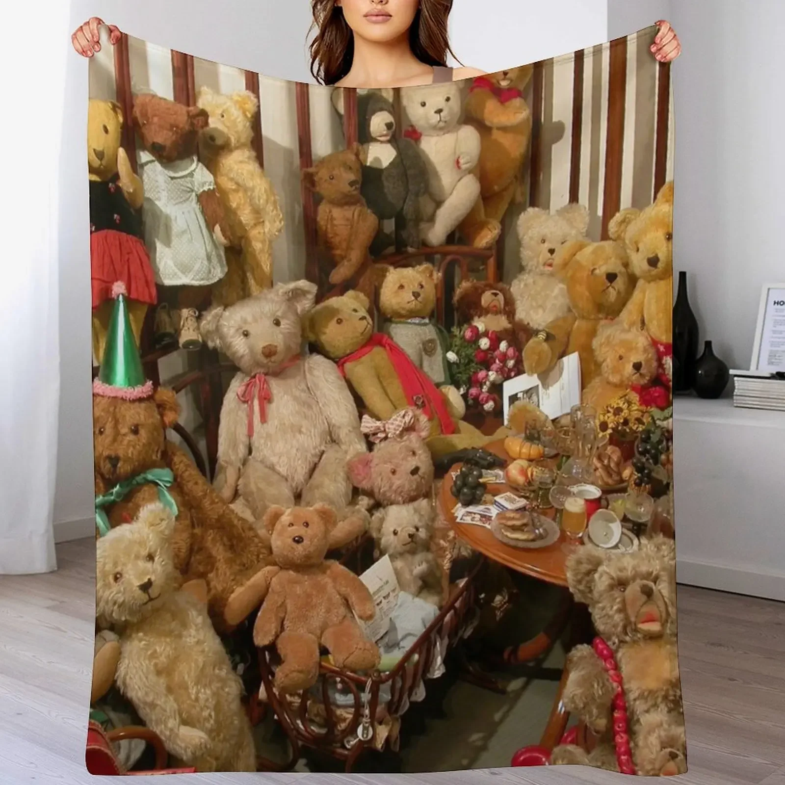 

New A Few Teddybears Throw Blanket Decorative Sofas Thin valentine gift ideas Quilt Blankets