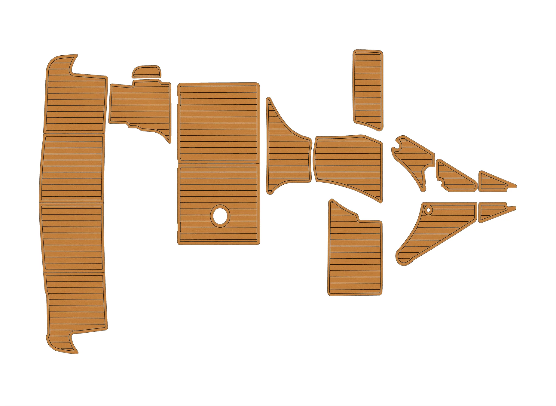 Non-Slip EVA Faux Teak Marine Mat Self-Adhesive 6mm Yacht Cockpit Pad for 1997-2007 Maxum 3700 SCR Boat Decking Easy Install