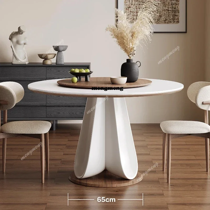 

Роскошные круглые обеденные столы из каменной плиты, светлые каменные плиты, обеденный стол, плоский стол, мебель для дома с поворотным столом, кухня, современная