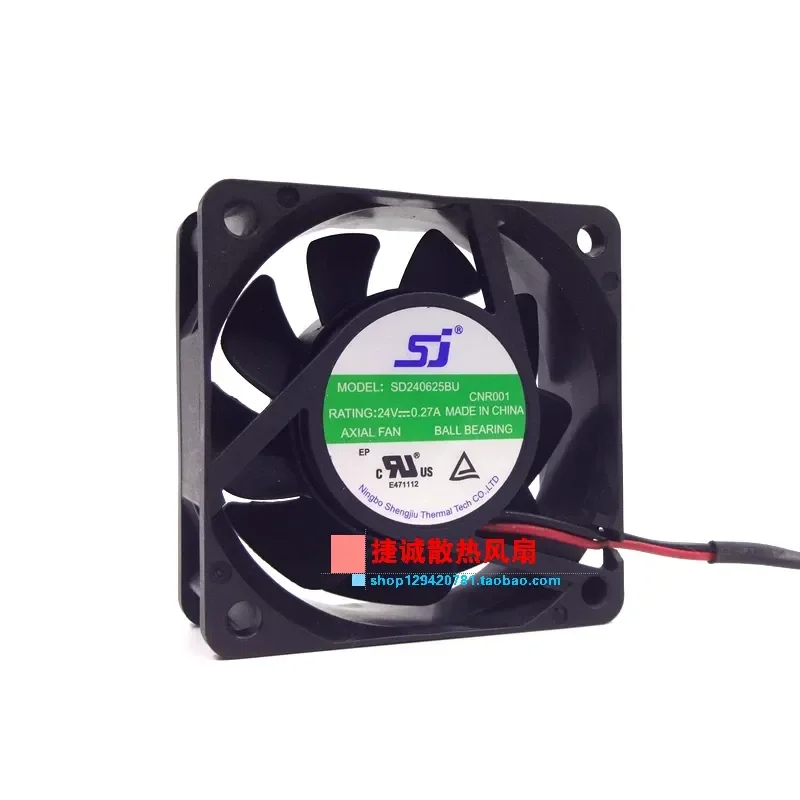 Original SJ 6025 SD240625BU Cooling Fan for 24V 0.27A 6CM 2-Wire Double Ball Inverter