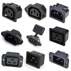 Universal Black Copper 10A 16A 250V IEC320 C13 C14 C19 C20 AC Power socket PDU UPS Industrial Socket Panel Module Outlet