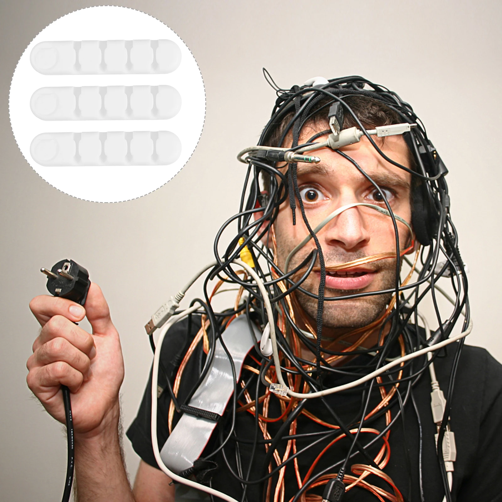 

3 pcs Lovely Wire Organizers Durable Cable Wrappers Self-Adhesive Desktop Management Keep Keyboard Cables Neat Tangle-Free