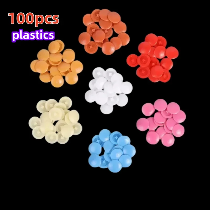 Plastic Nuts Bolts Covers Exterior Protective Caps Practical Self-tapping Screws Decor Cover Furniture Hardware 100pcs