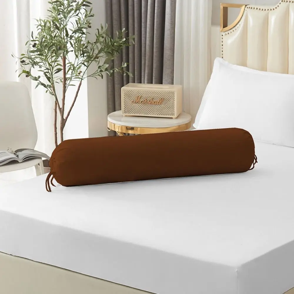 Solid Color Long Cylindrical Pillowcase Removable Washable Headrest Pillow Cover Durable Household