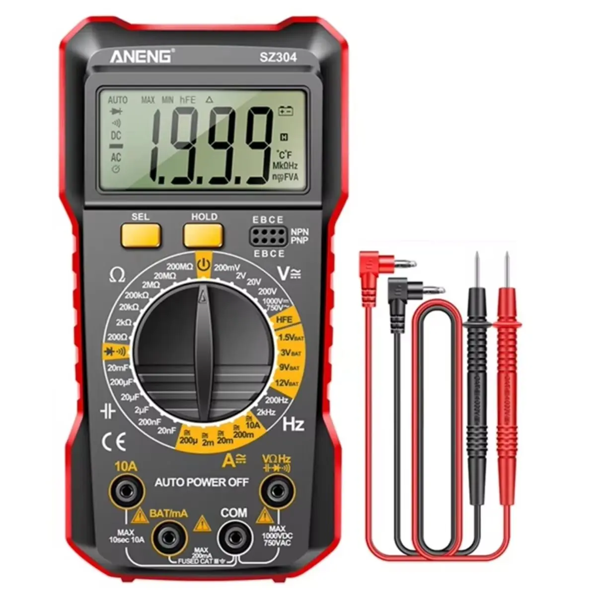 A79G  SZ305 Digital Multimete True RMS Handheld Multifunction High Tester NCV Votage Current Resistance Ohm Tool
