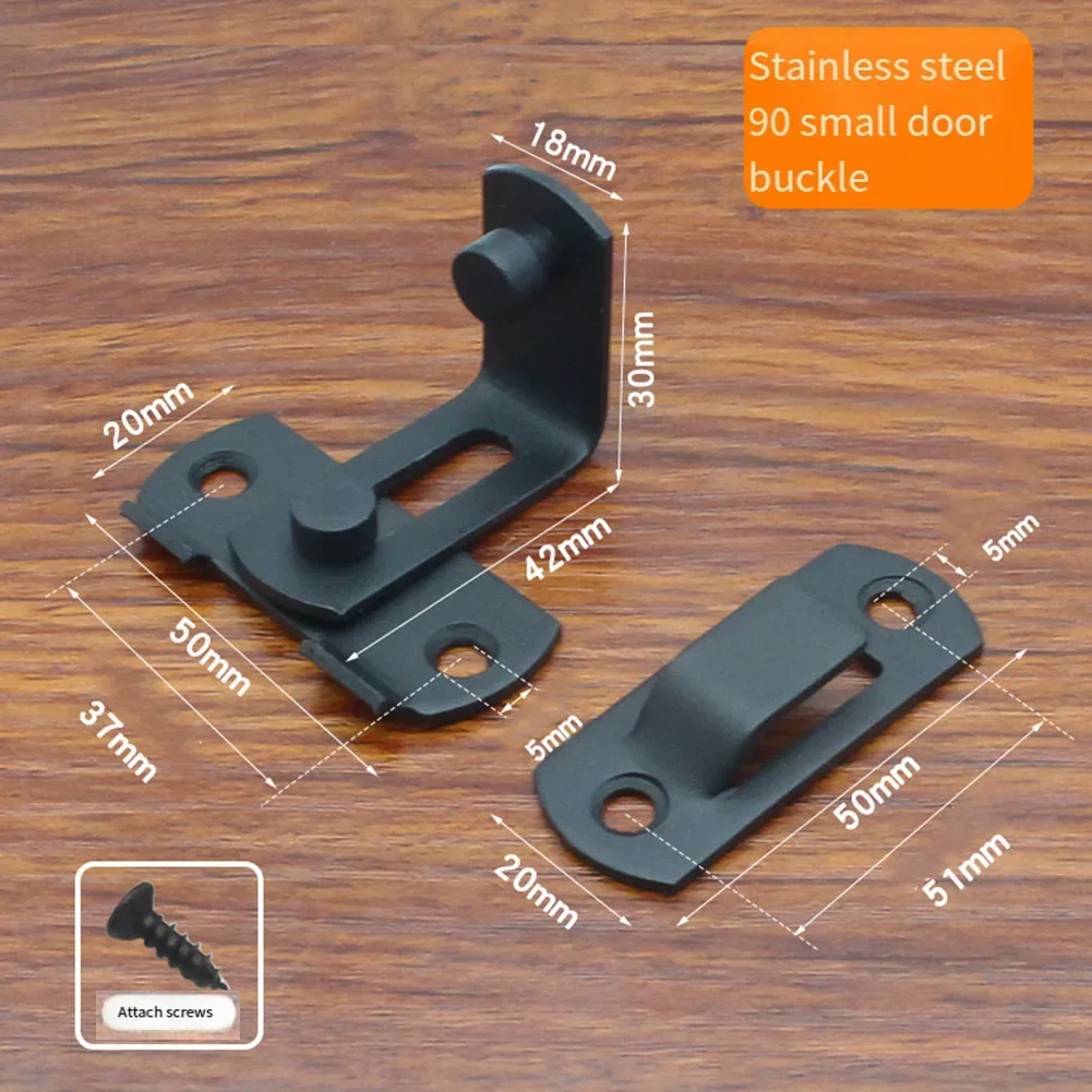 Door Buckle Stainless Steel 90 Degree Pin Door Latch Anti-theft Door Latch Buckle Home Anti-theft Door Lock&Bolt Door Hardware