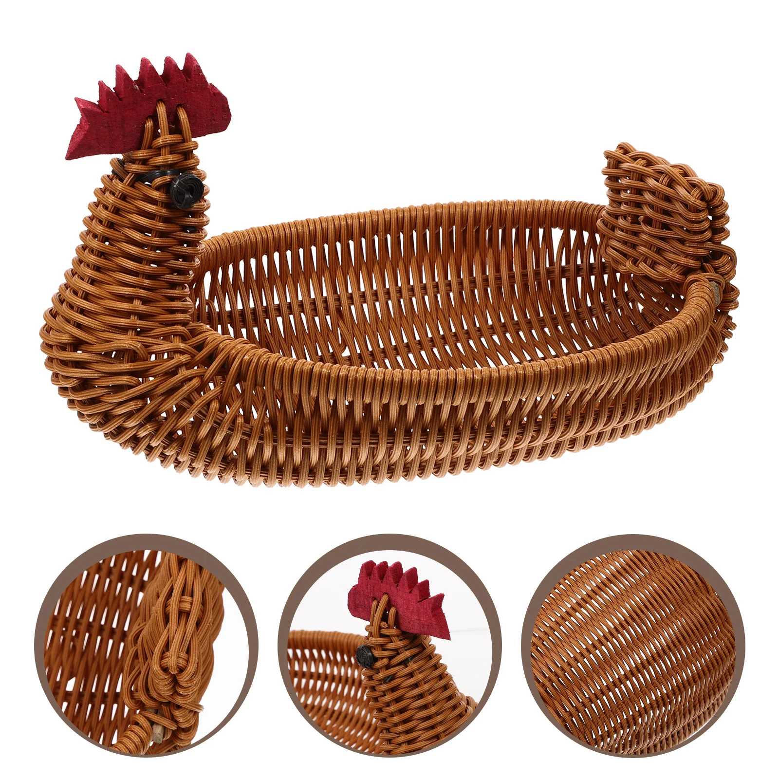 Storage Baskets Rattan Food Holder Chic Bread Party Fruit Household for Gifts Empty Woven Brown