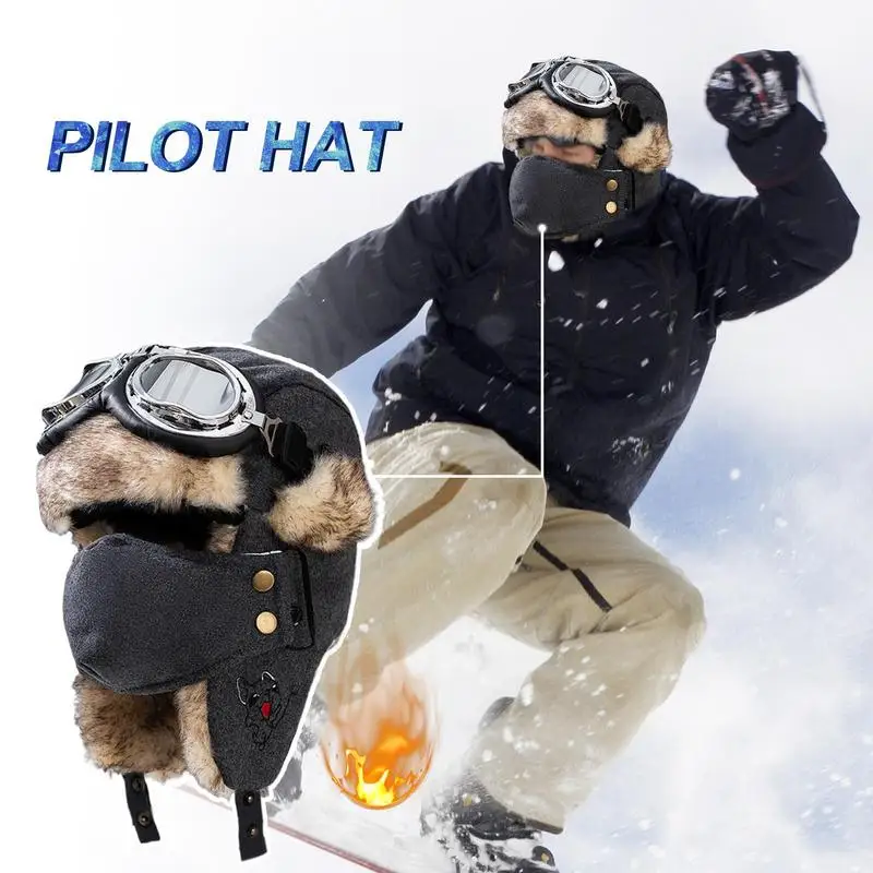 Winter Hunting Hat Mens Warm Pilot Hat Hat For Cold Weather Warm Comfortable Trapper Hat For Mountaineering Dog Walking Outdoor