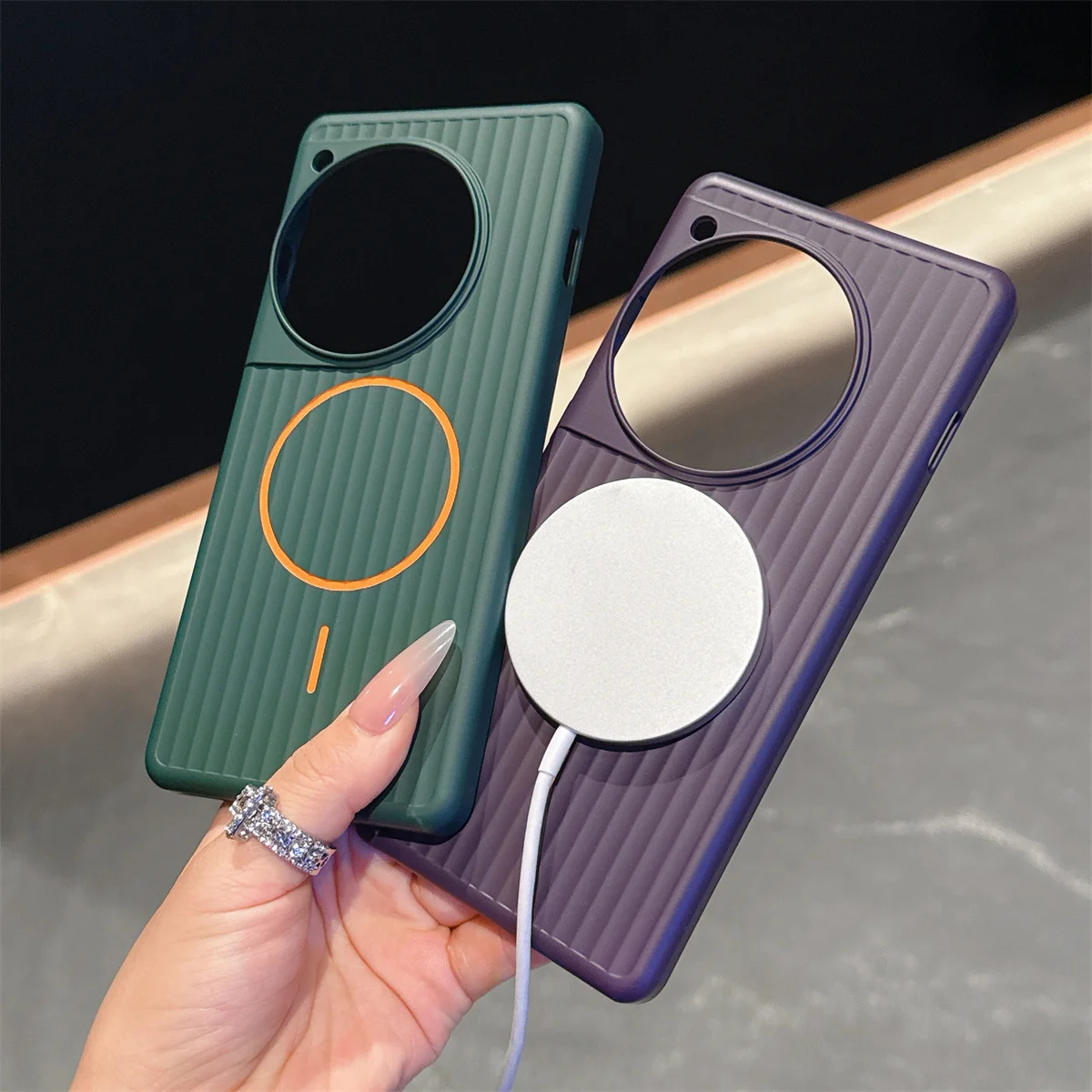 

For OnePlus 13 12 Ace 2 Pro 1+13 Case Magsafe Strap Rows Pattern Fashion Mobile Phone Cover