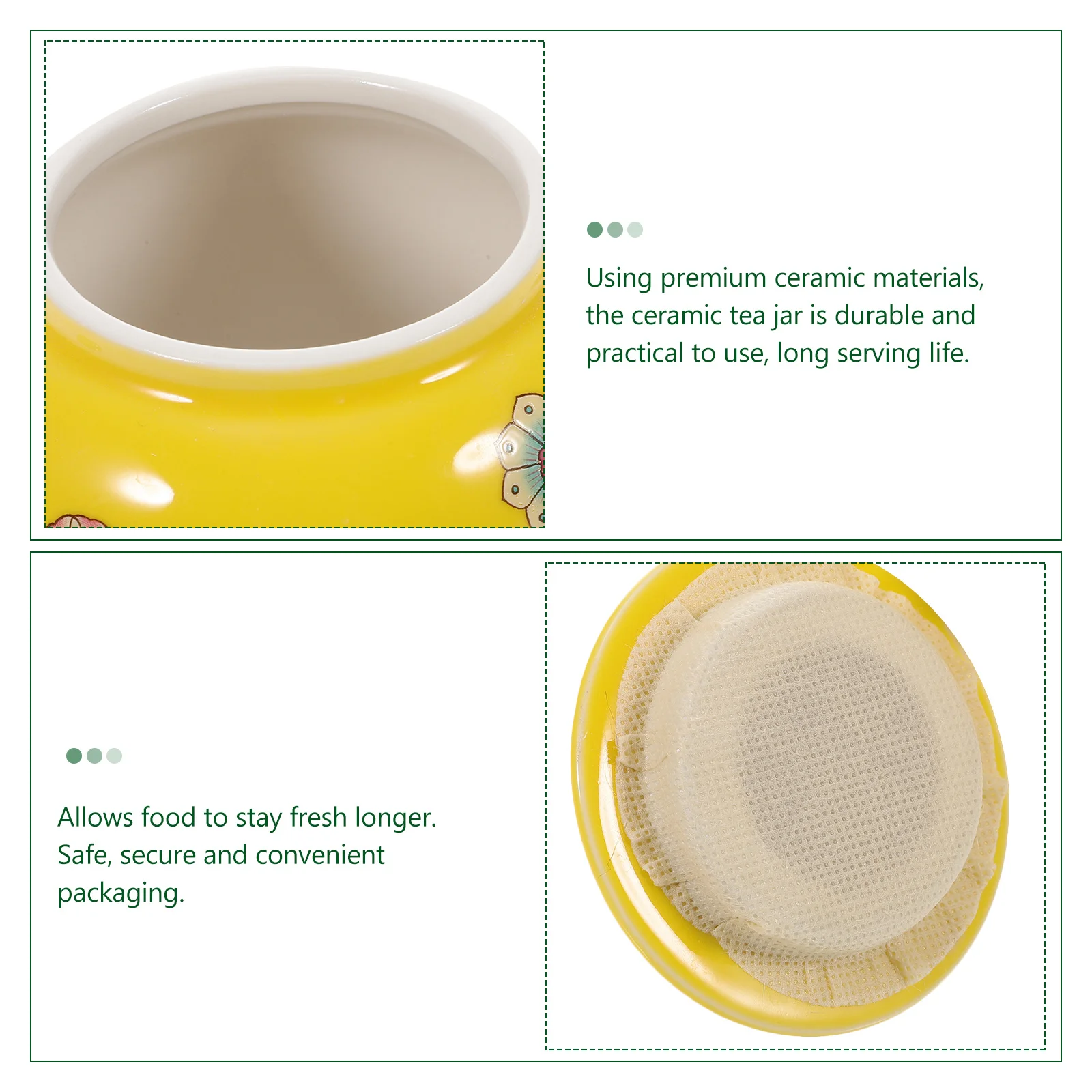 

Ceramic Tea Jar with Lid Multipurpose Sealing Storage Container for Loose Leaf Tea Kitchen and Home Use Ceramic Jar