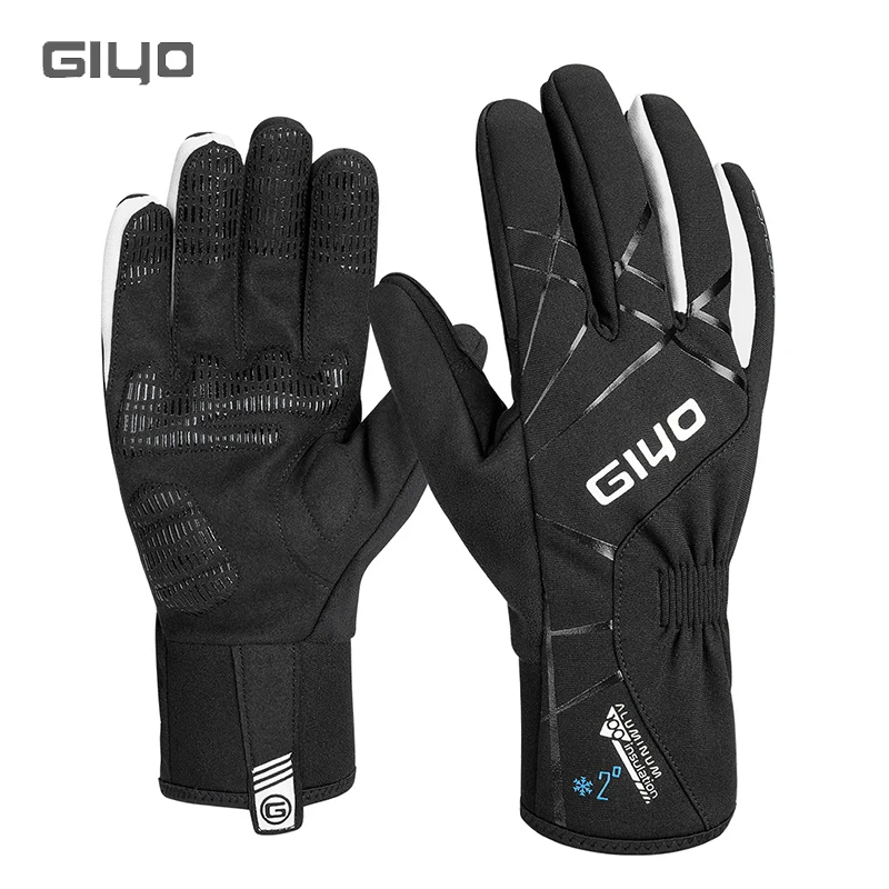 Giyo S-15 Winter Cycling Gloves Waterproof Thermal Touch Screen Gloves SBR Filling Shock Absorbing for Riding Skiing Climbing