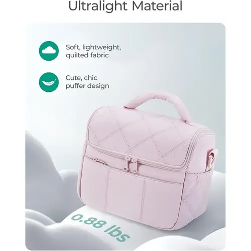 Imagen 2 del producto Bolsa de almuerzo de nailon duradera, bolsa aislante reutilizable a prueba de fugas, bolsa de mano multifuncional para mujer