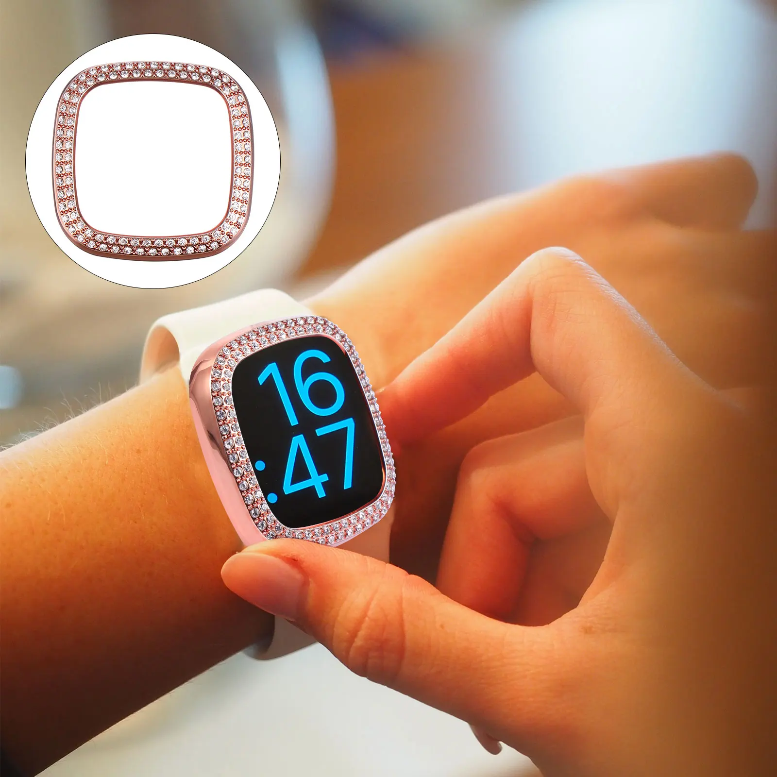 Sense Screen Sparkly Protector Galvanik Schutzhülle Diamond Smartwatch Case Man