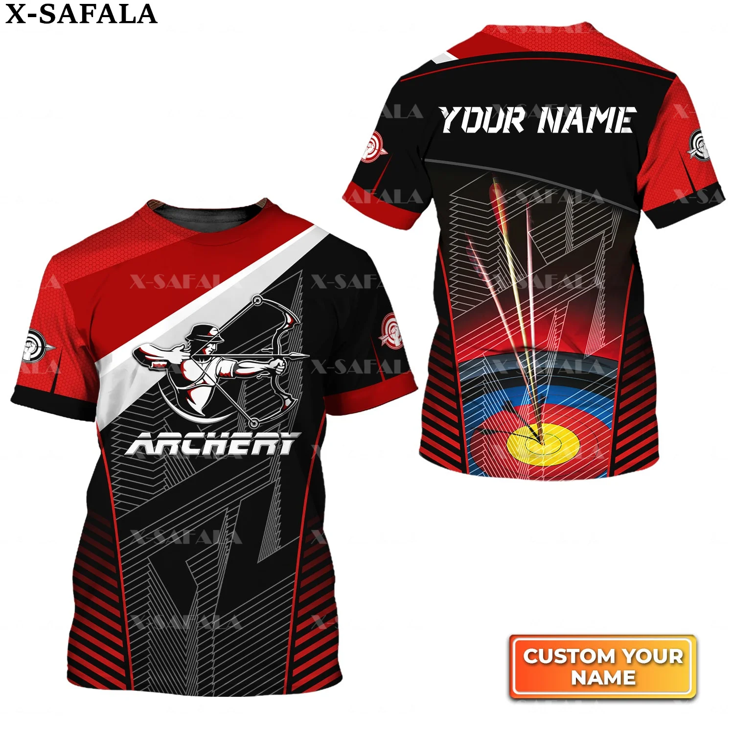 Archery Team Player Personalized 3D Printed Men\'s T-shirt Summer Fashion Outdoor Casual Breathable Short Sleeved Round neck Top