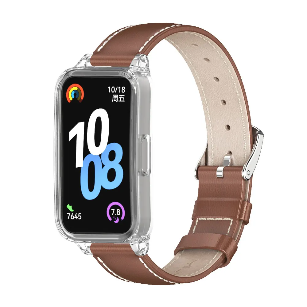حزام جلدي لهواوي باند 10 9 for huawei 8 حزام ساعة بديل حزام المعصم الرياضة حلقة سوار لهواوي Smartband 9 10