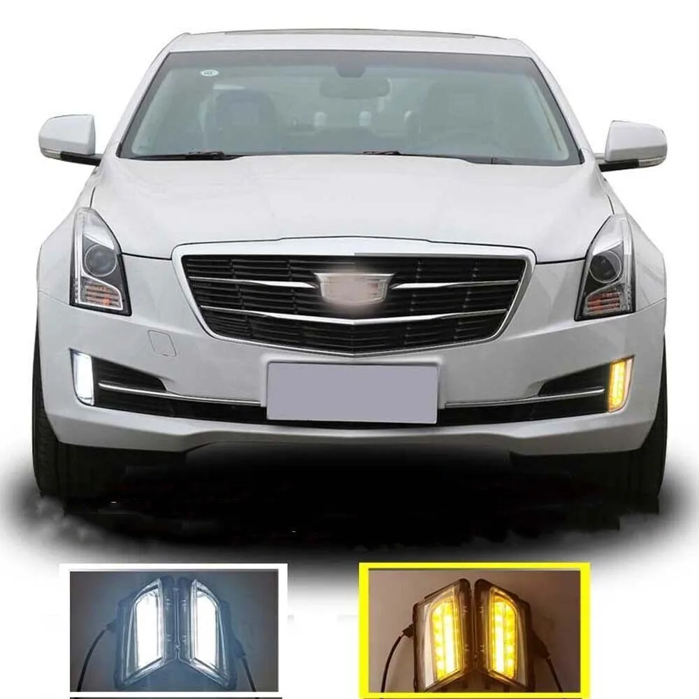 LED Daytime Running Light DRLs Turn Indicator Fog Lamp Bumper For Cadillac ATS