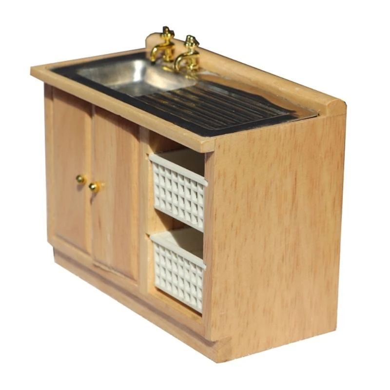 

Creative 1/12 Miniature Sink Cabinet For Toy House Kitchens Decors