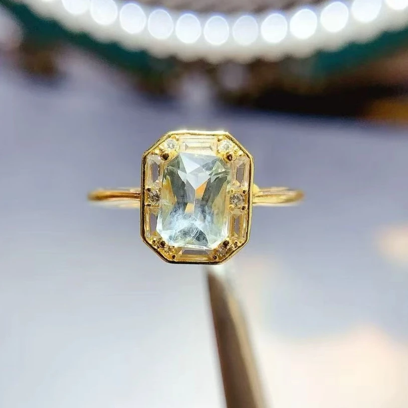 

Классический дизайн, кольцо из серебра 925 пробы, кольцо с натуральным аквамарином и сертификатом, 5 мм * 7 мм, 1 карат, настоящие серебряные украшения с аквамарином