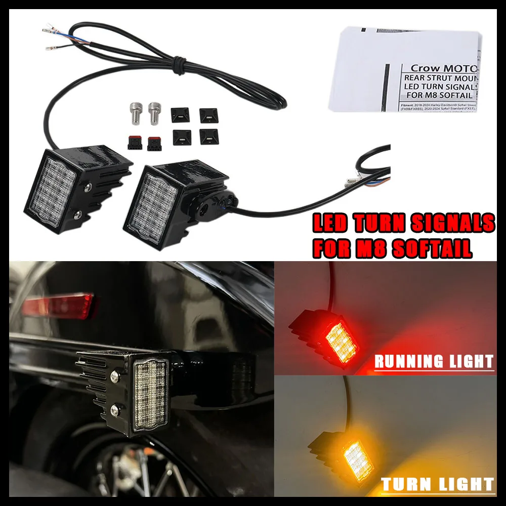 

117 NEW Motorcycle Mini Rear Fender Struts Turn Signal Lights FOR Harley M8 SOFTAIL Street Bob Standard Breakout 117 Low Rider S
