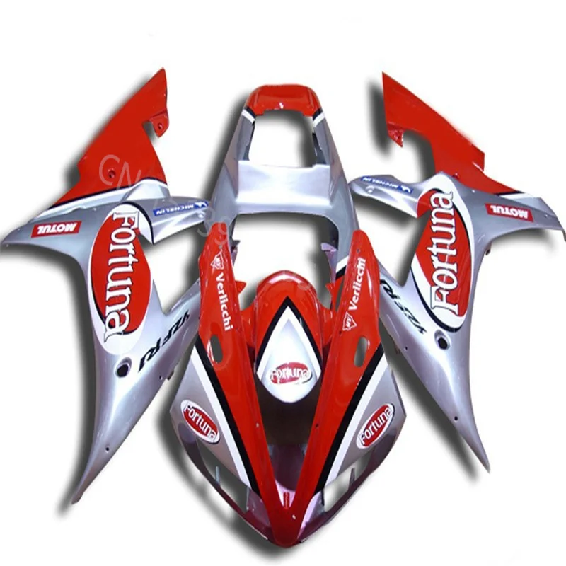 Injection  molding Motorcycle Fairing fit for YZFR1 2002- 2003 YZFR1 02-03 YZFR1 2002  2003  red silver plastics  Fairing kit