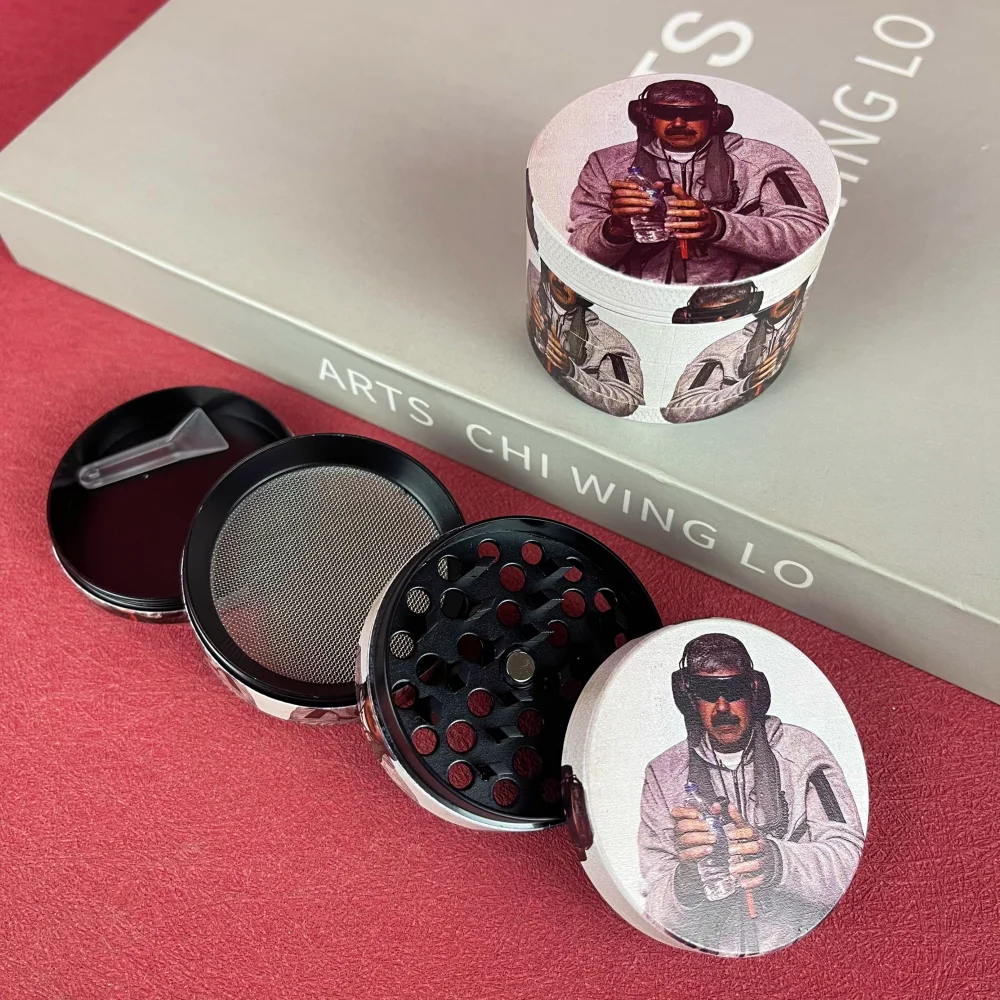 Moedor de Ervas de 2 Polegadas, Triturador de Metal de 4 Camadas, Moedor de Sal e Especiarias, Acessórios para Fumar Cigarros e Tabaco