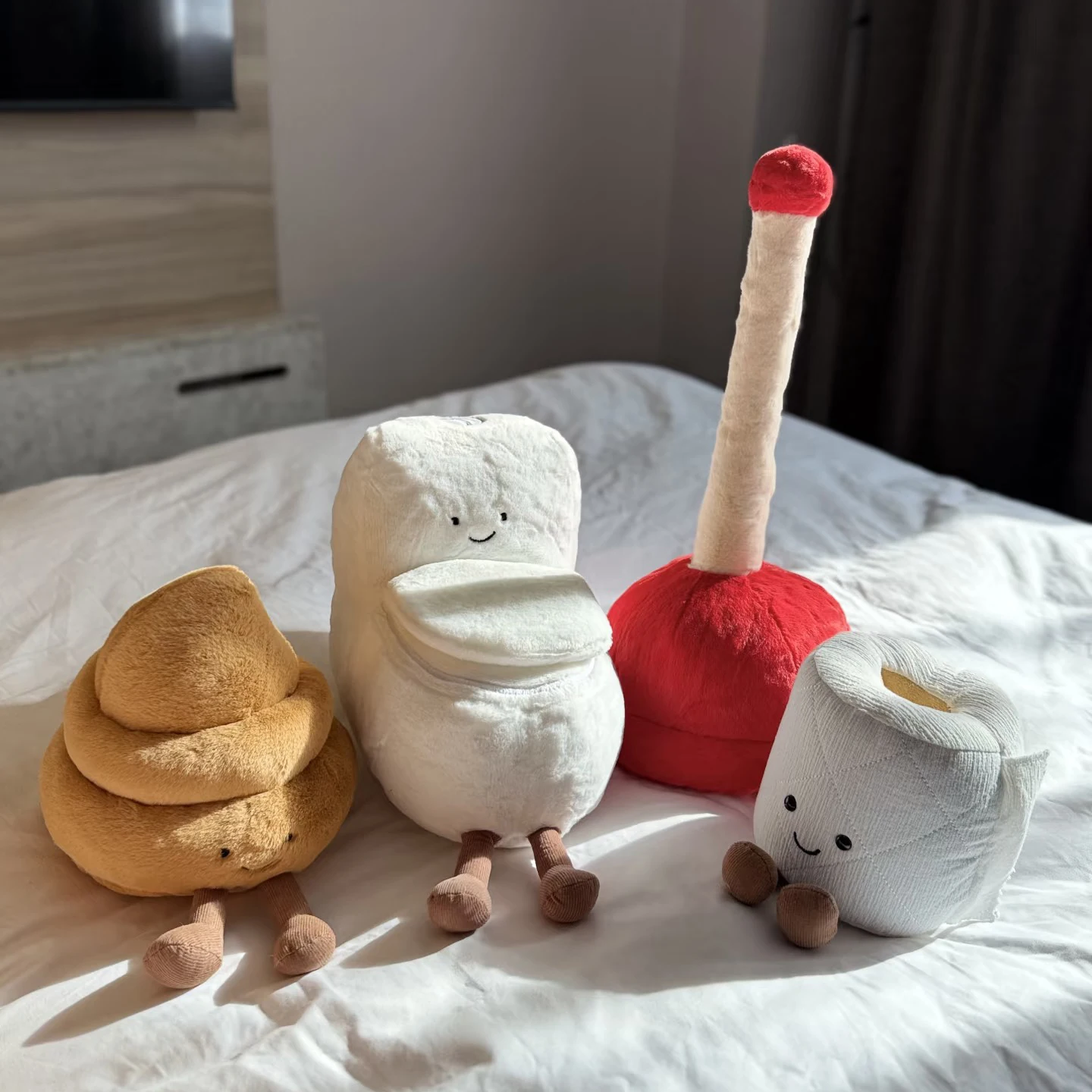 Anime Toilet Utensils Plush Toys Roll Paper Stuffed Dolls Unisex Bathroom Series Kawaii Room Decor Gifts Adorable Toilet Theme