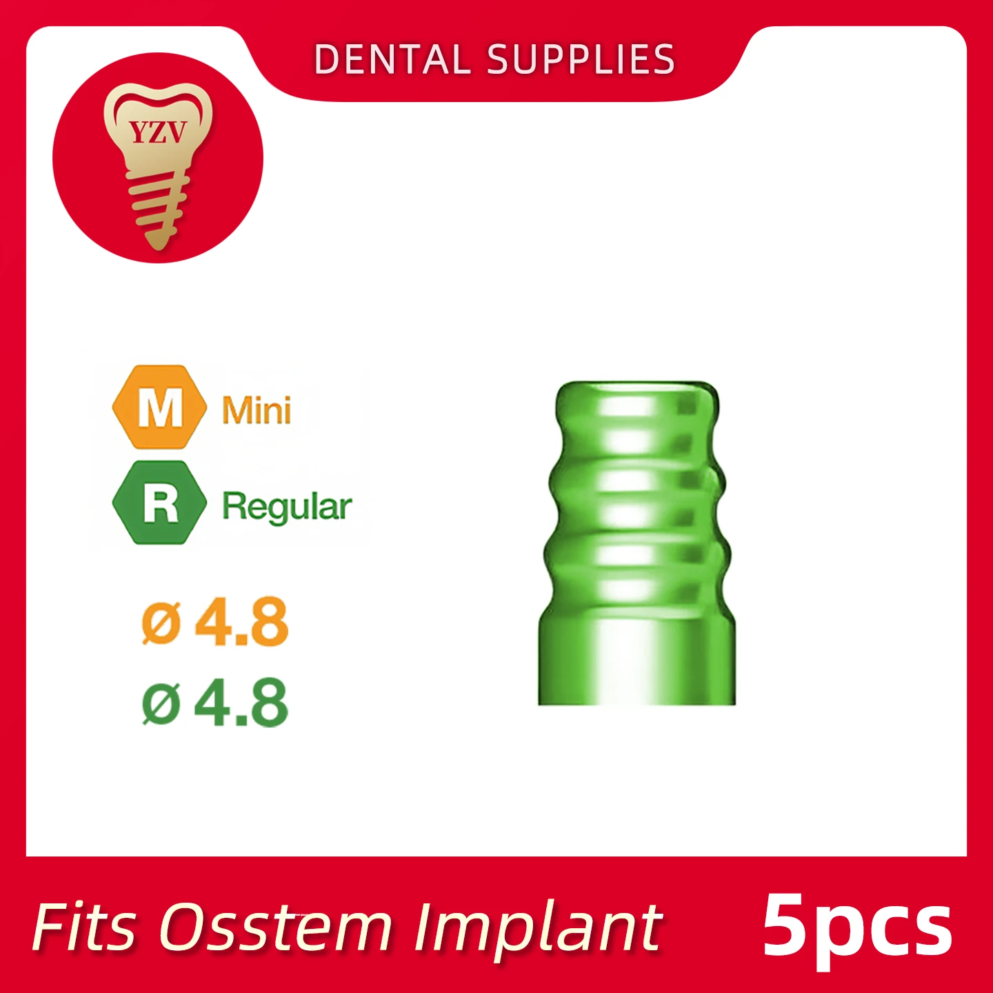 5pcs Esthetic-low Transfer Impression Coping fits Osstem Titanium MU Transfer