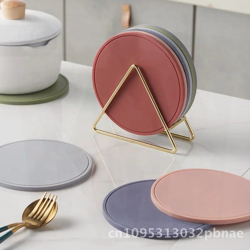 

Modern Minimalist round Heat Insulation Placemat Anti-Scalding PVC Mat Waterproof Heat Resistant Coaster for Dining Table