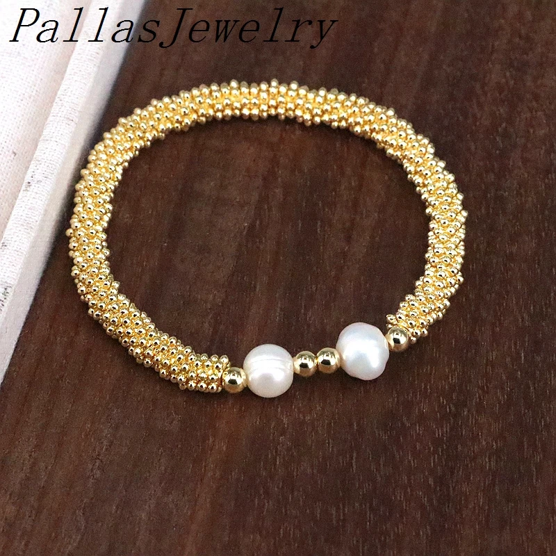 فواصل معدنية كلاسيكية للنساء والرجال ، مجوهرات حبلا بالخرز الزهري المسطح ، سوار مرن ، إكسسوارات الموضة ، هدية ، 5: 8.5 #3