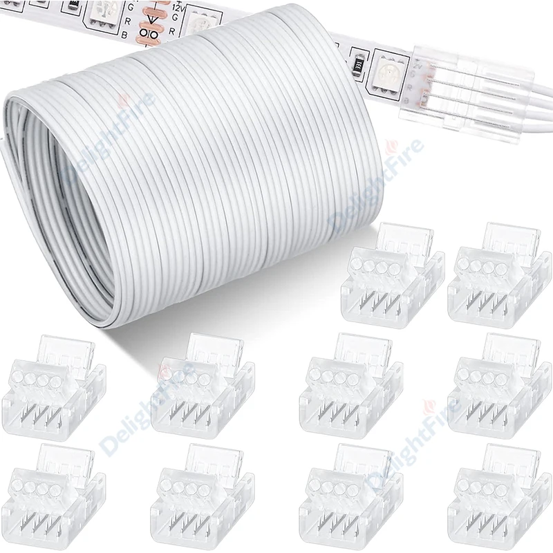 10m 2PIN Electrical Wire 22 AWG 12V Flexible 2Pin LED Strip Cable For 8mm 10mm 3528 5050 Single Color LED Strips Lamp Bulb