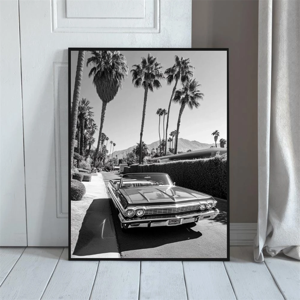 Retro Aesthetic Flying Car Poster Designer Art Black and White Luxury Fashion Print Retro Car Canvas Painting Decor