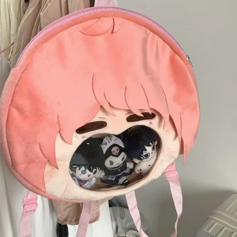 Game Anime Ensemble Stars Cosplay Itsuki Shu Transparent Plush Campus Student Big Mouth Zipper Backpack Shoulder Bag Gift