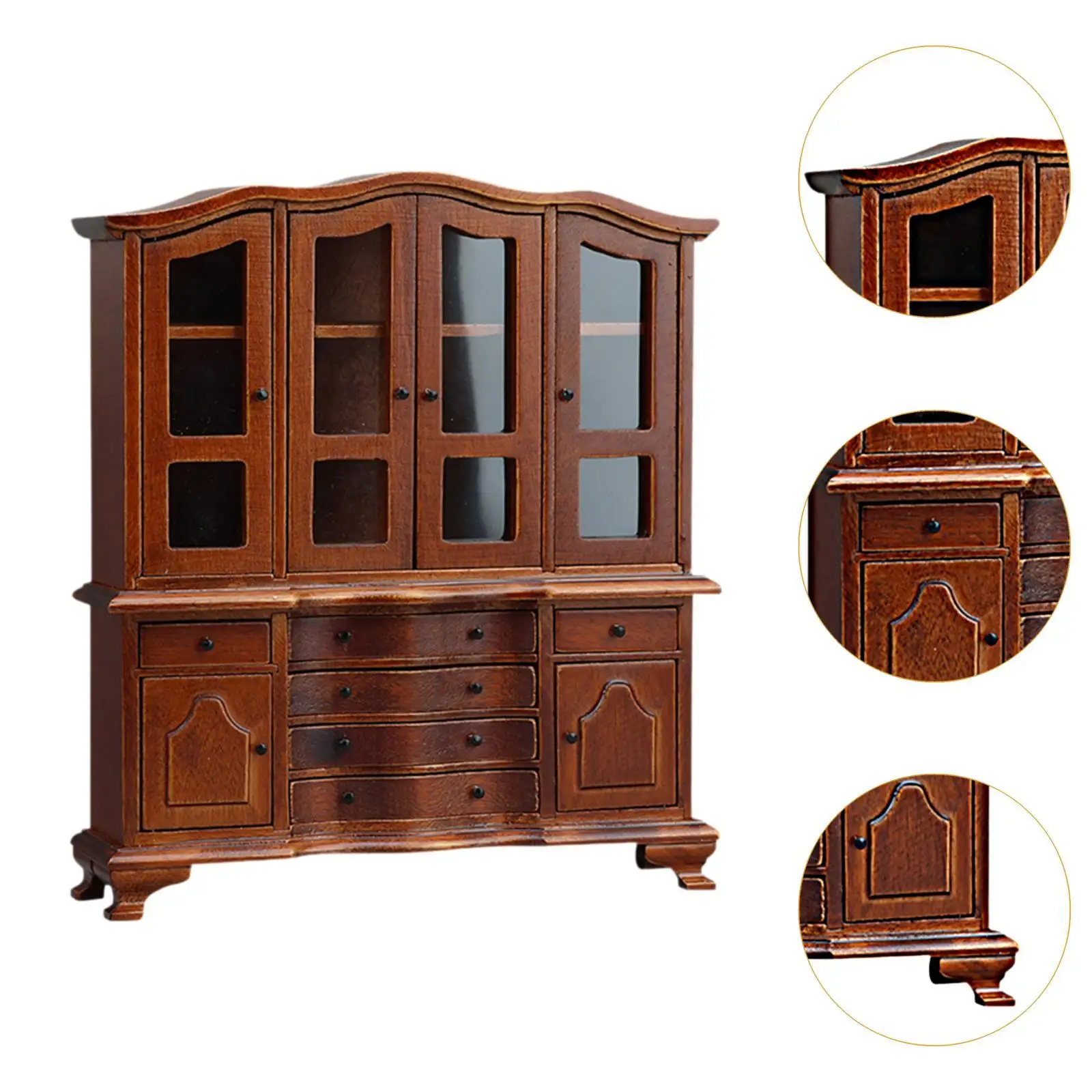 خزانة عرض لبيت الدمى، ملحقات لعبة، خزانة عرض مصغرة محمولة، خزانة عرض لرف الكتب للأولاد في غرفة المعيشة #5