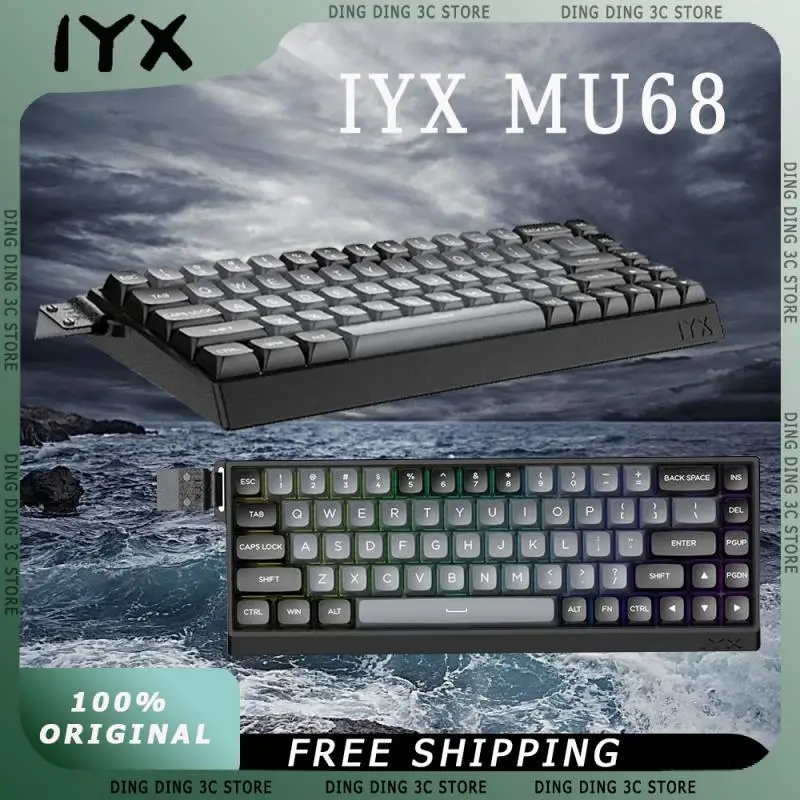 IYX MU68 Magnetic Switch Mechanical Keyboard RGB Hot Swap Aluminium Alloy Low Latency Quick Trigger Custom Wired Gaming Keyboard