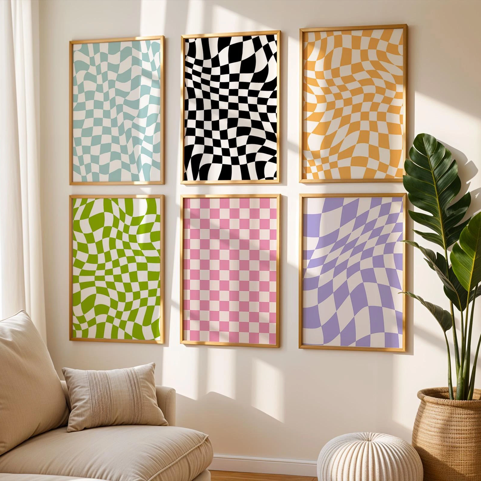 Wall art set including vintage oil paintings and modern dopamine-inducing decorative canvas prints/art posters for home décor