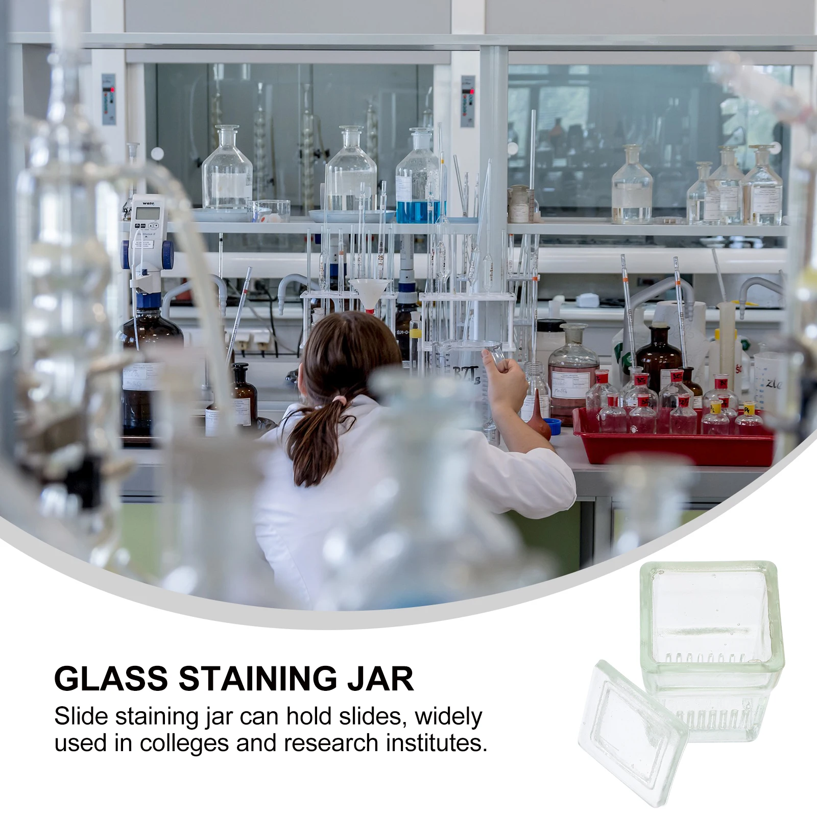 

Dyeing Vat Laboratory Glass Slide Staining Jar Tank for Slides Container Coplin Jars Man