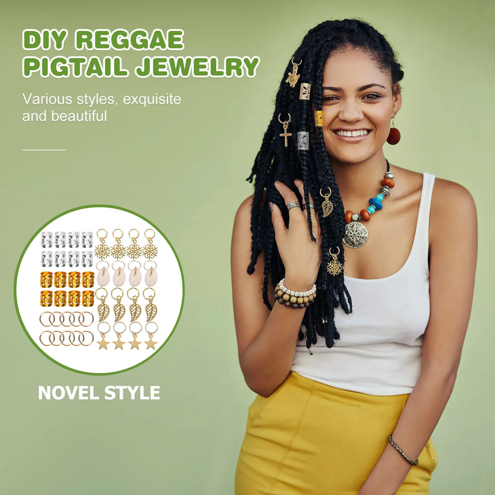 

80pcs Metal Hair Braid Rings Premium Alloy Braiding Jewelry For Women Dreadlock Accessories Party Decorations Hair Styling Tools