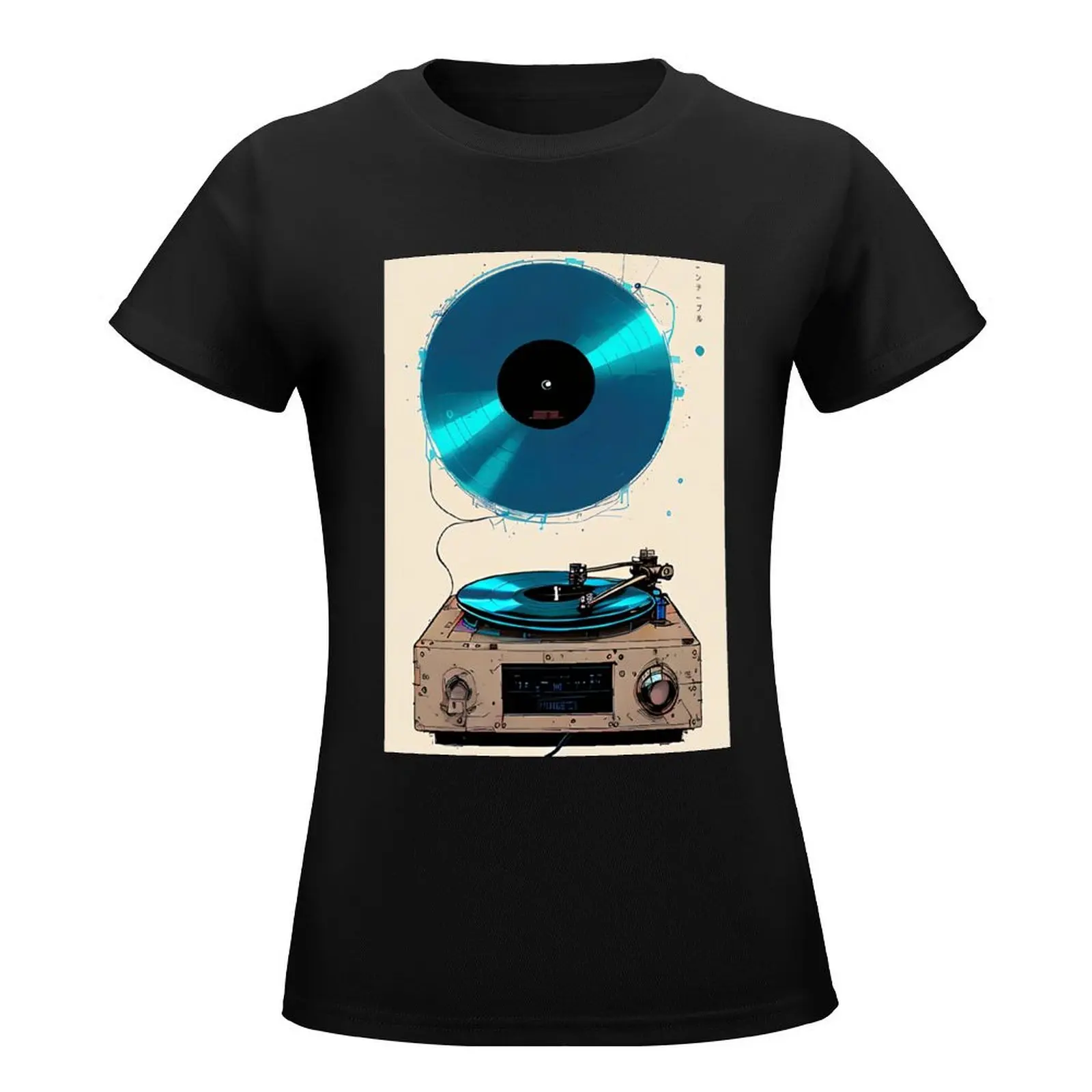 Turntable - Inkpunk T-Shirt summer clothes plain summer blouses woman 2024