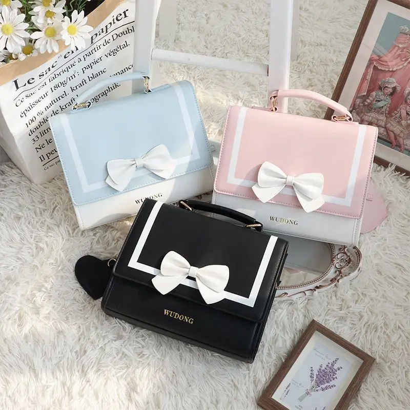 JIAERDI Harajuku JK Women\'s Ita Bag Handbag Trend Japanese Style Kawaii Bow Lolita Crossbody Shoulder Bags Aesthetic Bolso Mujer