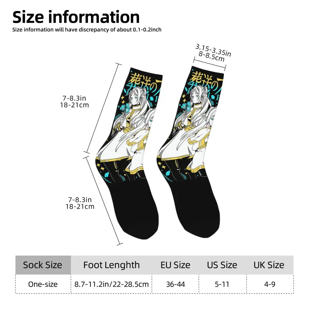 Sousou No Frieren Socken Männer Frauen Casual Socken Neuheit Frühling Sommer Herbst Winter Mittelrohr Socken Geschenke