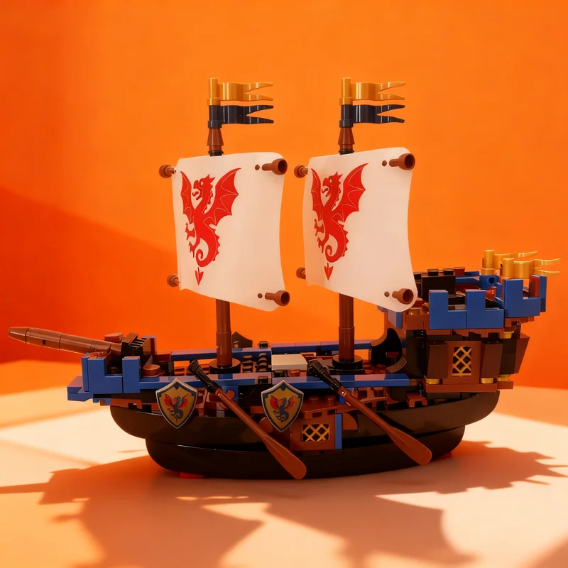 452pcs MOC Bluewater Basilisk Combo 2x Sea Serpent Castle Black Knights Model Building Blocks Christmas Gift Display Collection