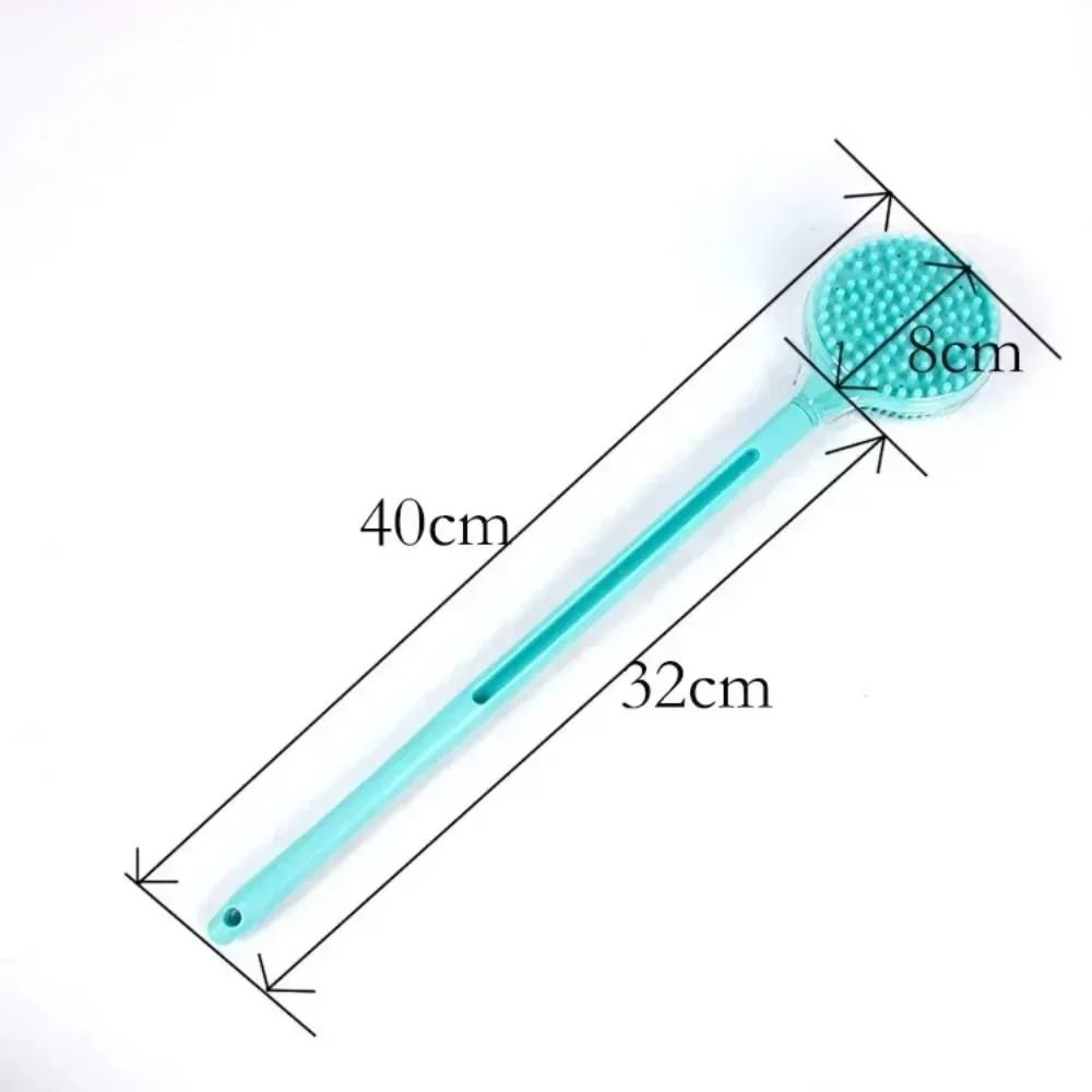 1Pc 실리콘 롱 핸들 목욕 브러시 양면 샤워 엑스 폴리 에이 팅 브러시 바디 스크럽 백 마사지 브러쉬 욕실 액세서리