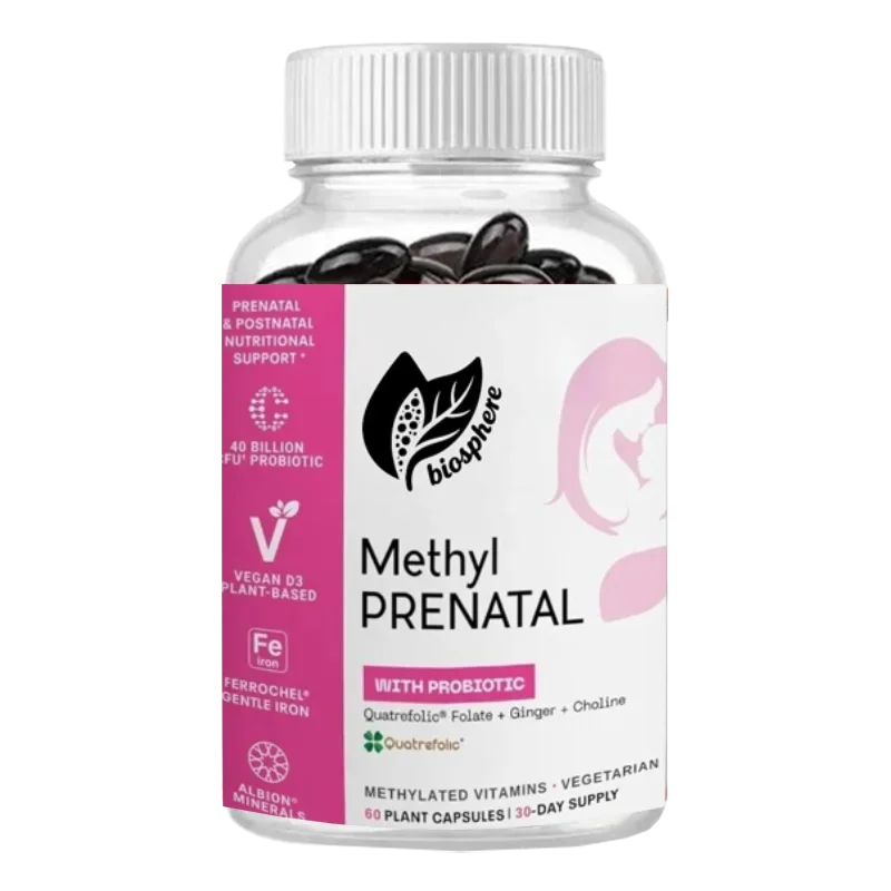 

Пренатальные пробиотики смешанные с витаминами, содержащие Methylfolate B12、 железом, имбирем и основных питательных веществ - 60 капсул