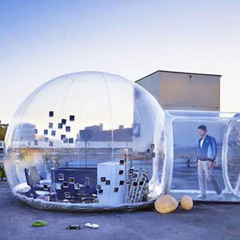 Outdoor Air Bubble House Cabin Camping Transparent Igloo Dome Clear Bubble Aufblasbares Zelt