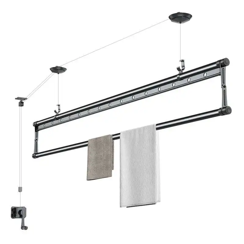 

Single rod hand crank lifting drying rack small balcony drying rack hand crank single shot drying rod