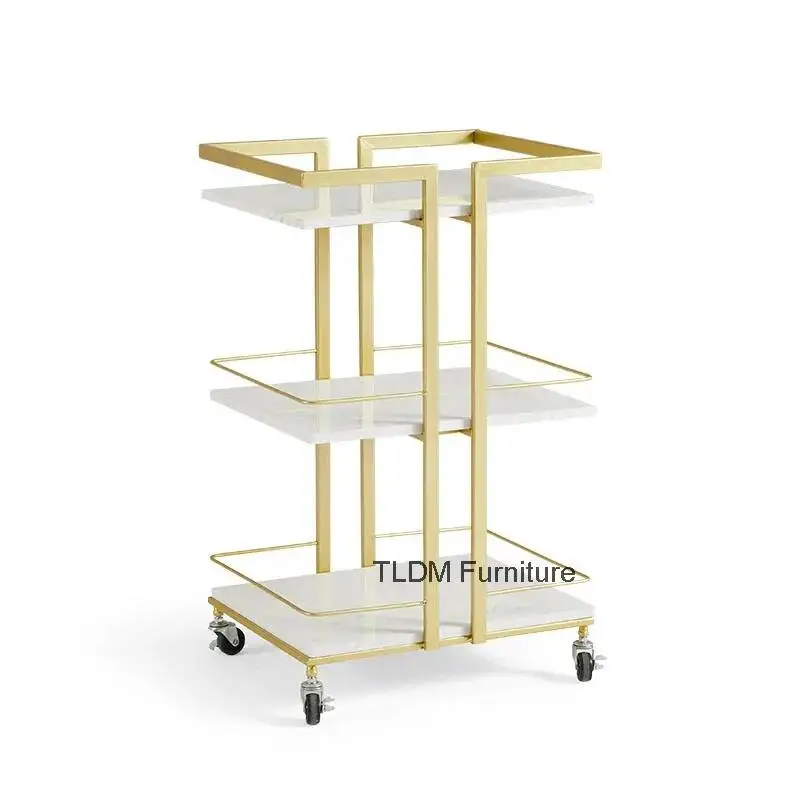 Salon Nail Modern Trolleys Iron Slate Salon Beauty Salon Tool Trolley Cart Multi-layer Mobile Storage Shelf Salon Furniture