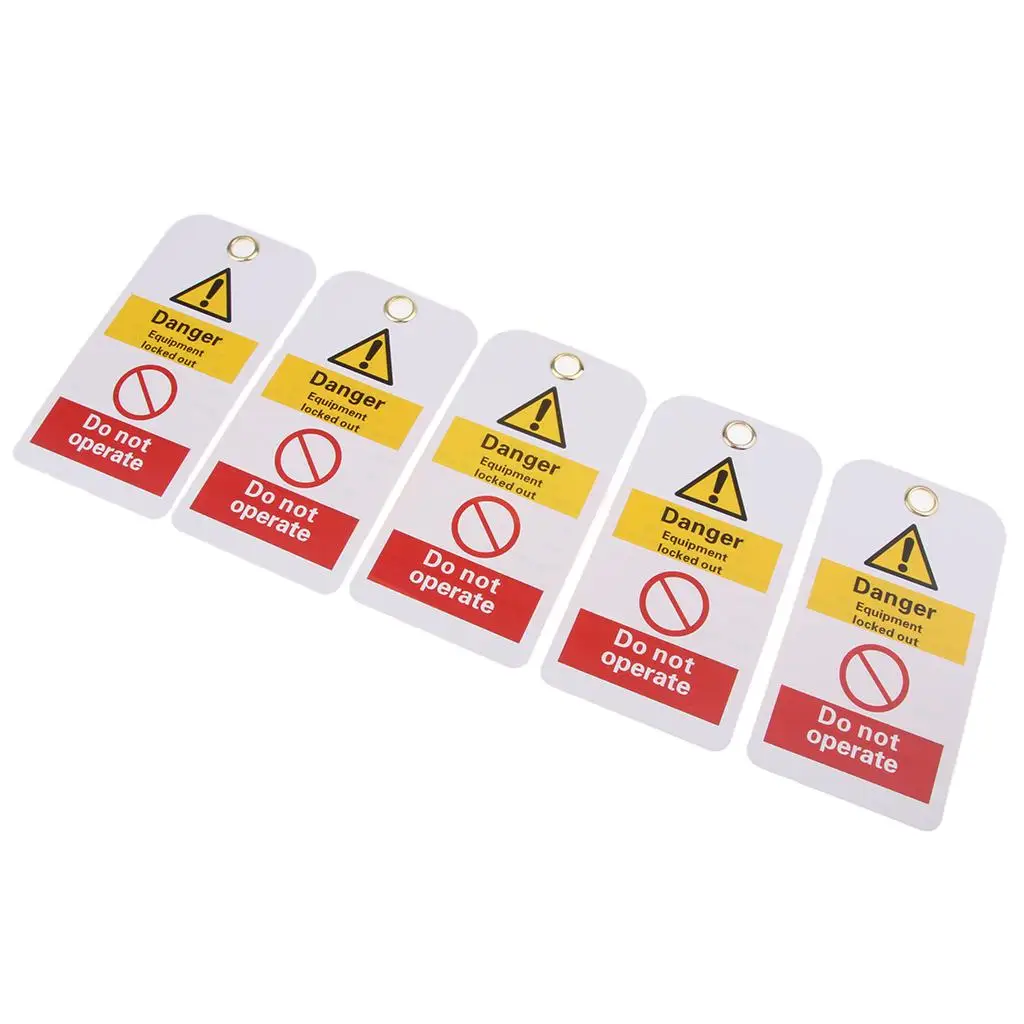 

Industrial Lockout Tagout Tags Red Plastic Key Tag Security Label Ring for Electrical Safety Compliance