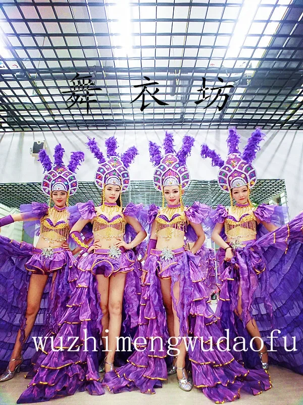 Abito da festival Grande apertura Danza, Gonna abbagliante, Abito da palcoscenico in vari colori per spettacoli di moda sexy