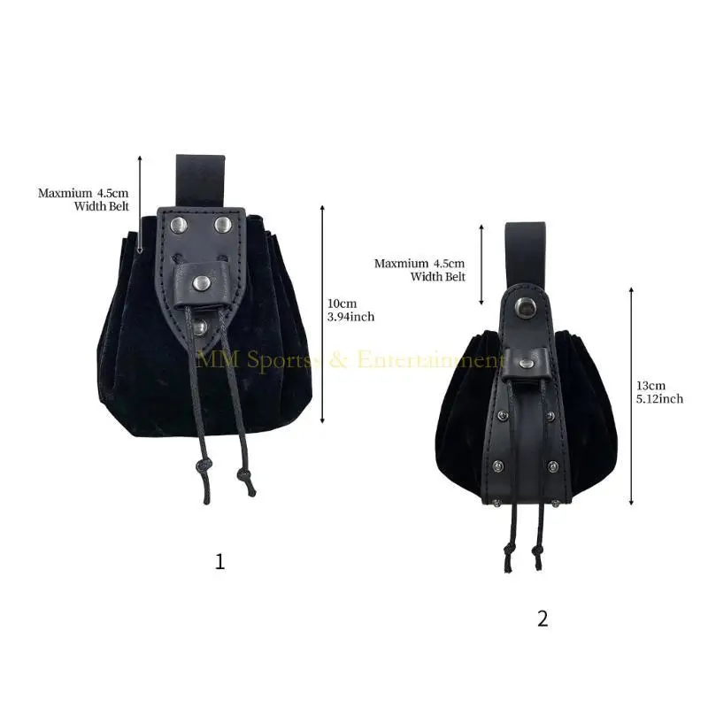31be thời trung cổ PU Da Belt Túi thắt lưng cổ điển Túi dây rút tiền túi Cosplay & Halloween Party Phụ kiện