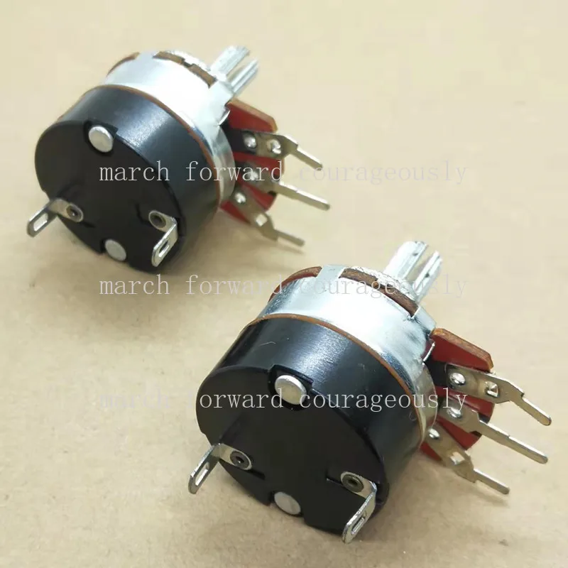 10pcs WH138 type single-pole 5-pin potentiometer B1M dimming and speed control potentiometer with switch, handle 15MM
